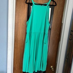 Torrid brand goddess neckline dark aqua dress with pockets size 3